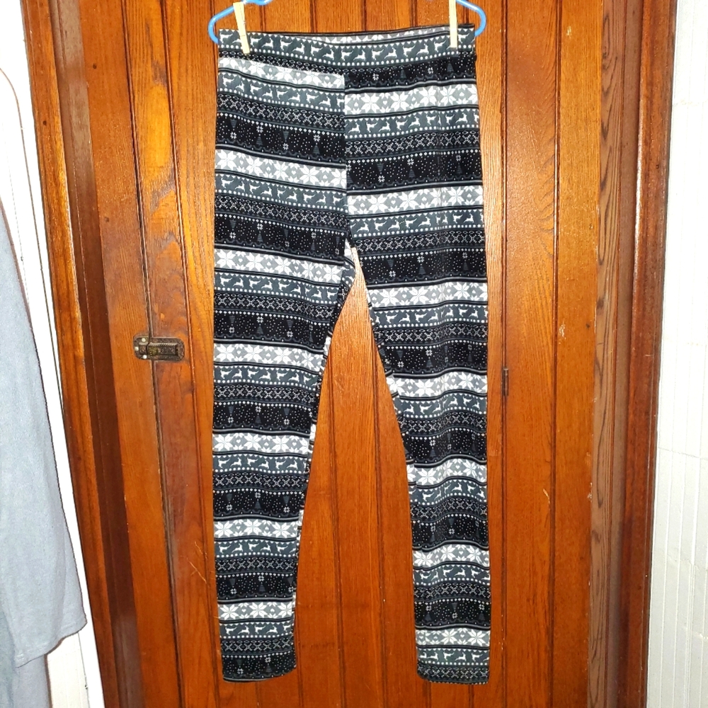 Fleece Lined Warm Leggings, Xl